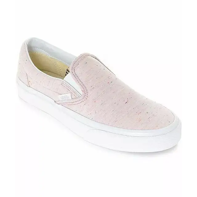 Vans Classic Slip On Speckle Jersey Pink Tru Men 5/Women 6.5 - Pink