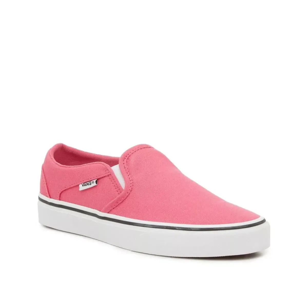 Sneakers Asher Slip Women`s Size 6 Pink Canvas Honeysuckle W/box by Vans