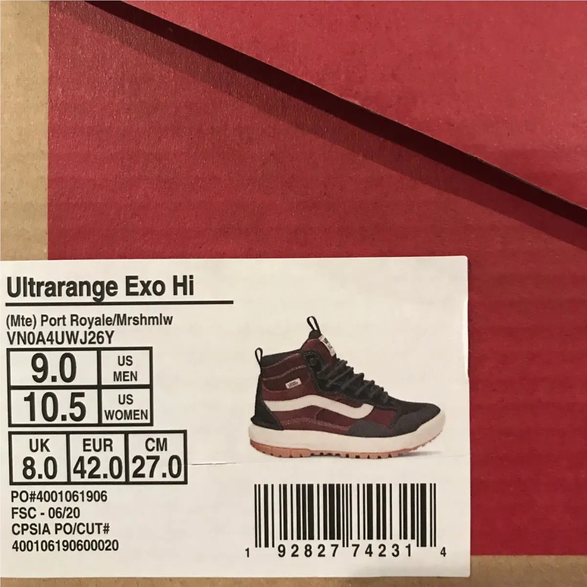 Vans shoes - VANS UltraRange - UltraRange - Port Royale - Maroon / Black / White / Gum (UPC: 0192827742314) 7