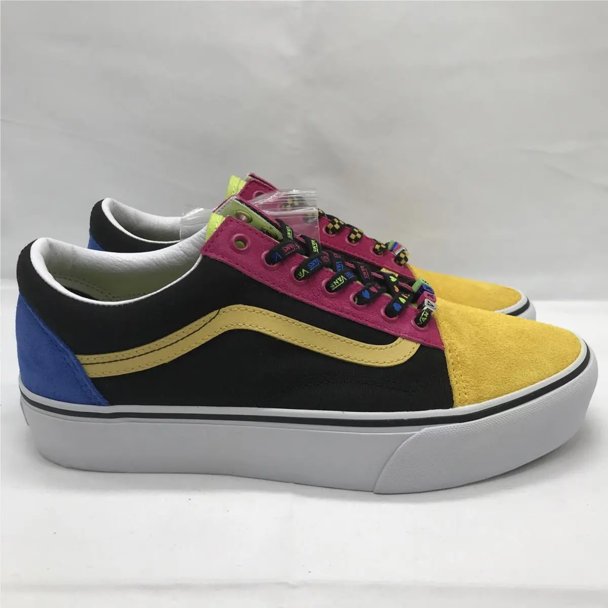 Vans shoes - VANS Old Skool - Old Skool - VN0A3B3U21X - Black / Yellow / Pink / Blue / Green / White, Manufacturer: Multi-Colored / True White (UPC: 0192825762840) 0