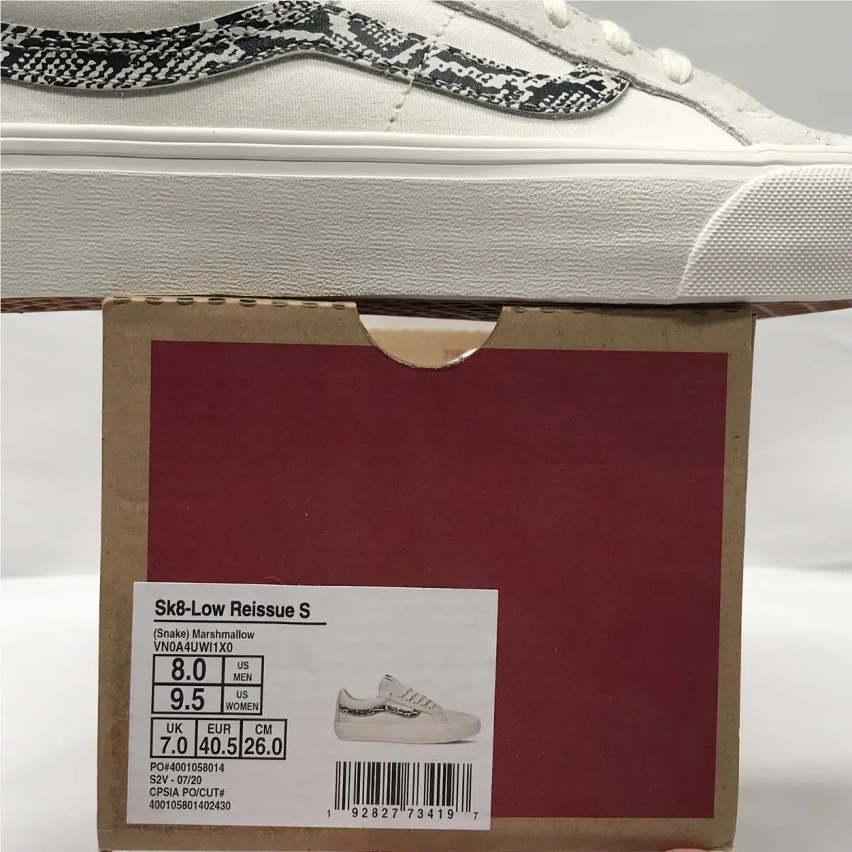 Vans shoes - VANS Sk8 Low Reissue - Low Reissue - VN0A4UWI1X0 - Marshmallow - White / Black (UPC: 0192827734197) 4
