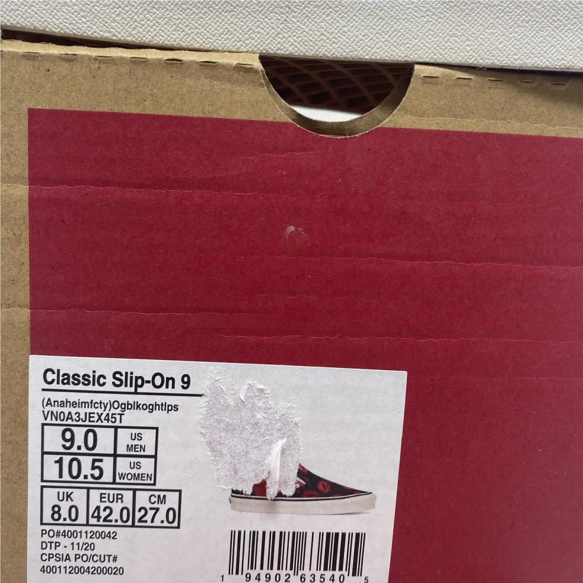 Vans shoes - VANS Classic Slip On - Classic Slip - VN0A3JEX45T - Black Red White (UPC: 0194902635405) 7
