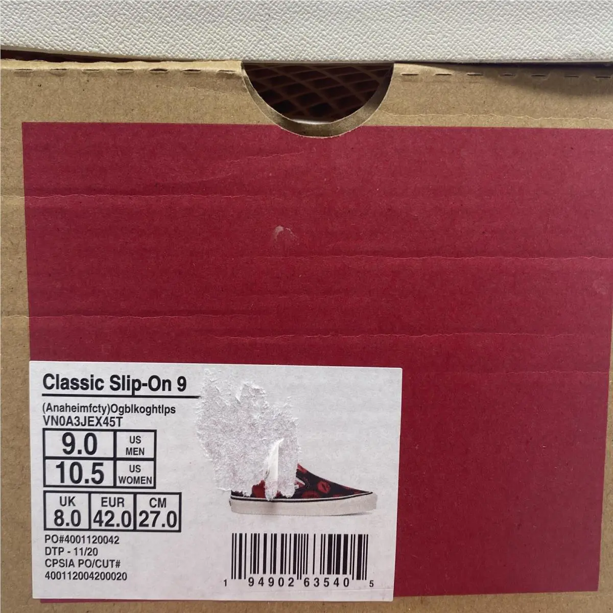 Vans shoes - VANS Classic Slip On - Classic Slip - VN0A3JEX45T - Black Red White (UPC: 0194902635405) 6