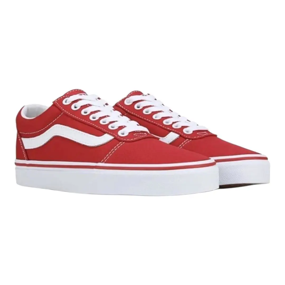 Vans Ward Canvas Sneakers Racing Red/white Men s Size 8.0 26 cm - Red/White