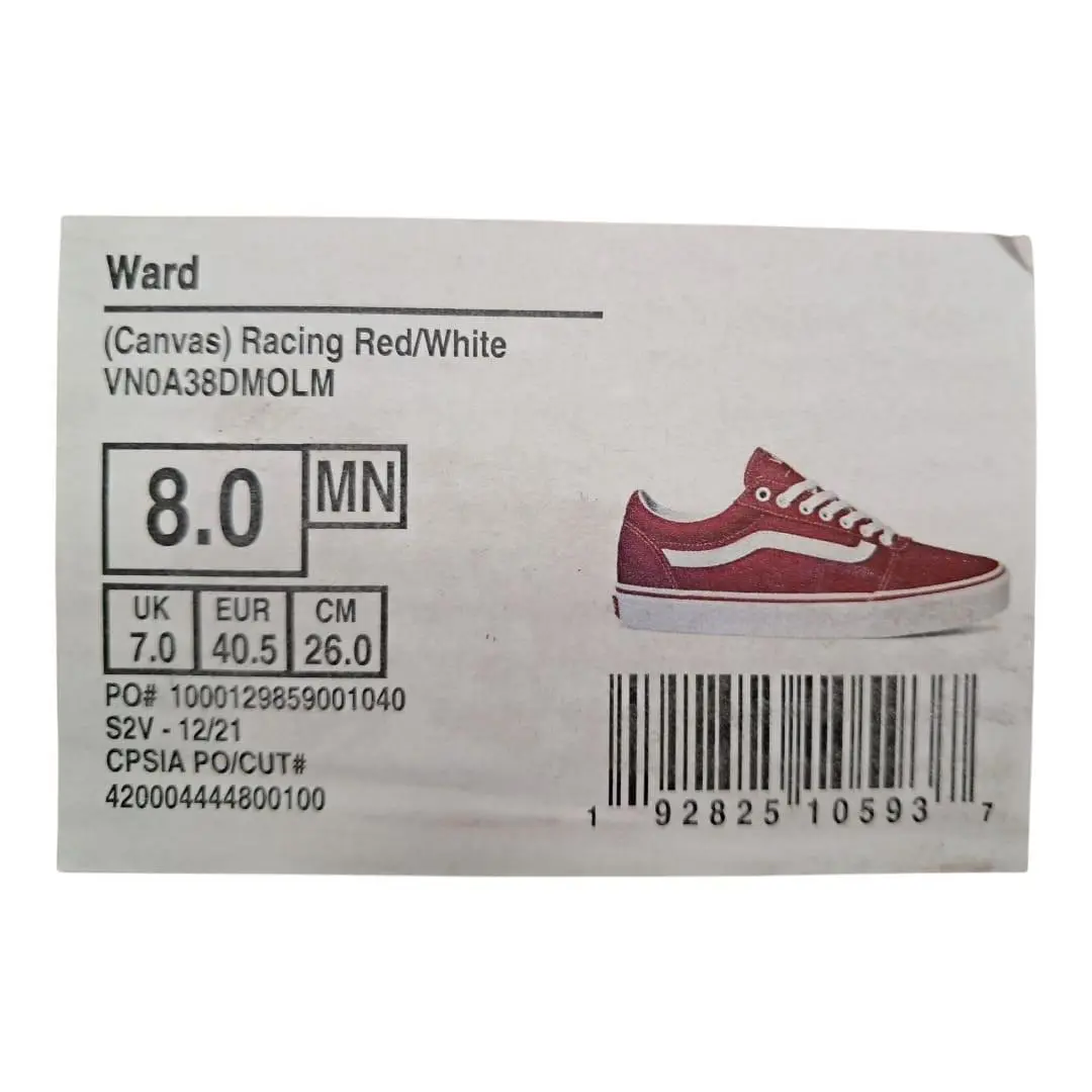 Vans shoes - VANS Ward - Ward - VN0A38DMOLM - Red/White (UPC: 192825105937) 0