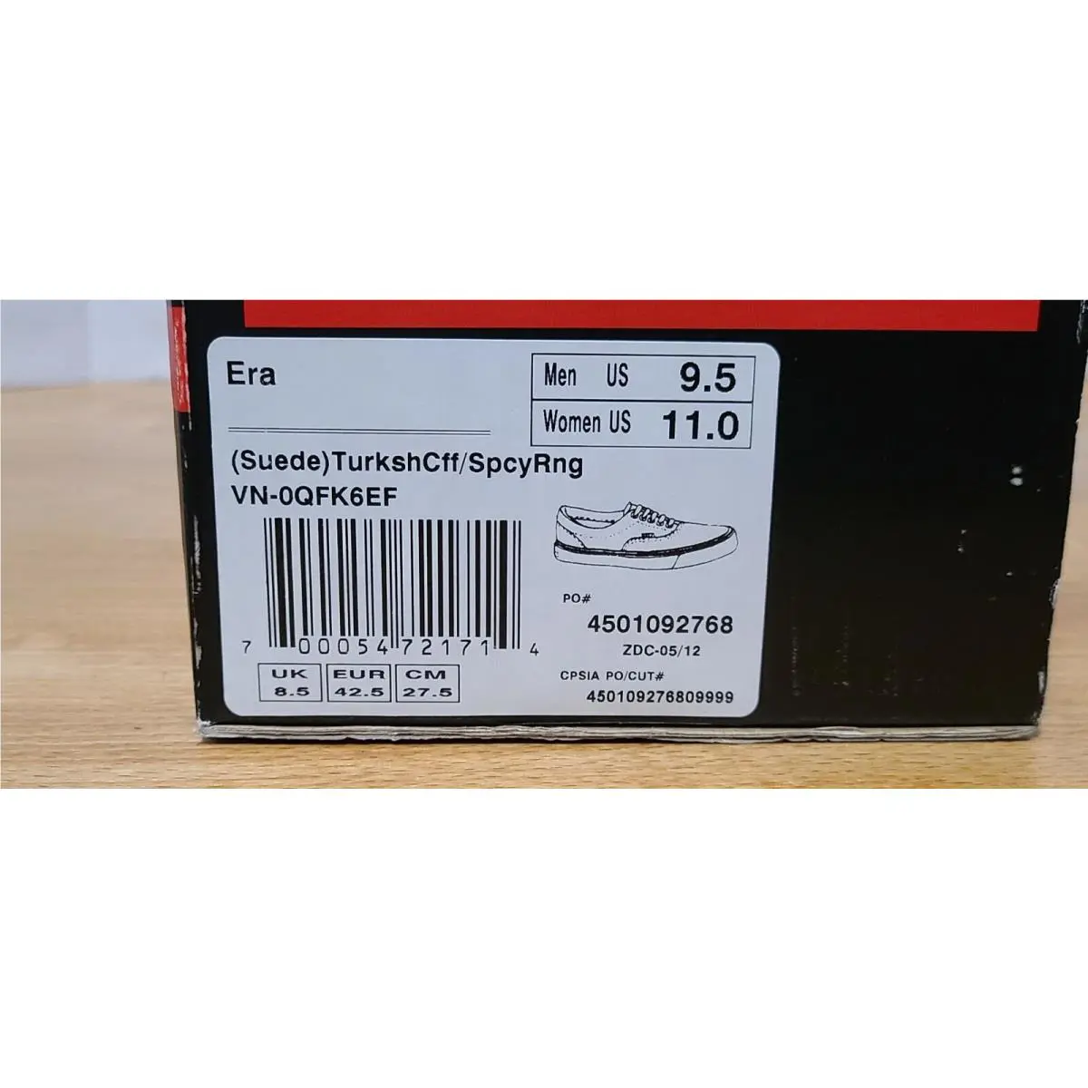 Vans shoes - Vans Era Classic - Era Classic - VN-0QFK6EF - Black/Brown/Orange, Manufacturer: TurkshCff/SpcyRng (UPC: 700054721714) 9