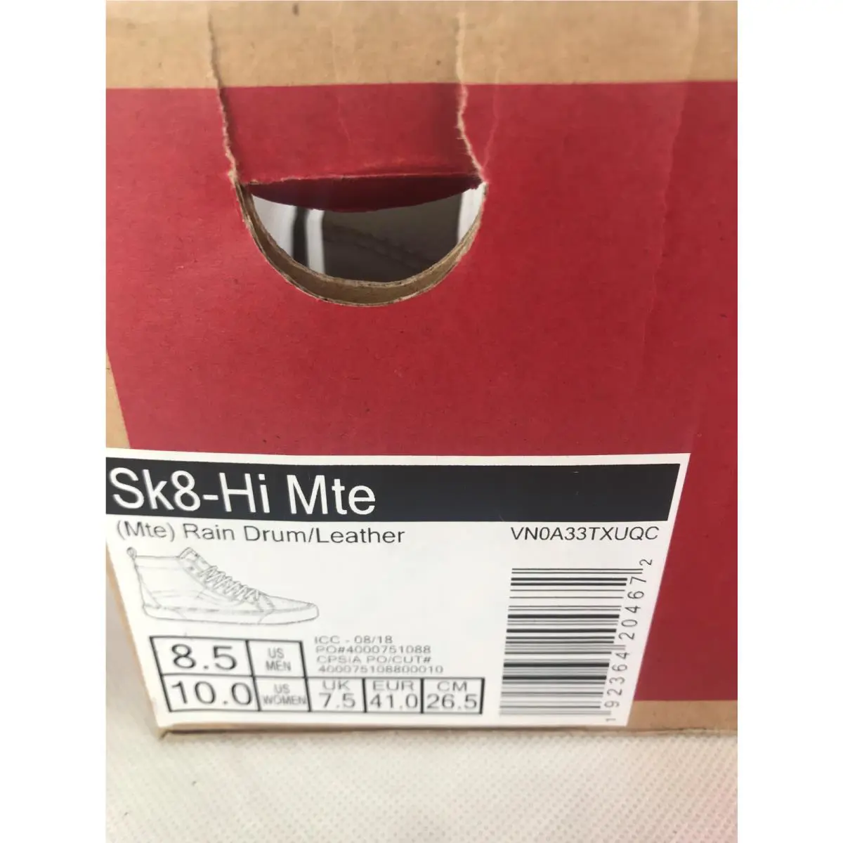 Vans shoes - SK8 Hi (MTE) - MTE - Dark Brown White (UPC: 0192364204672) 6