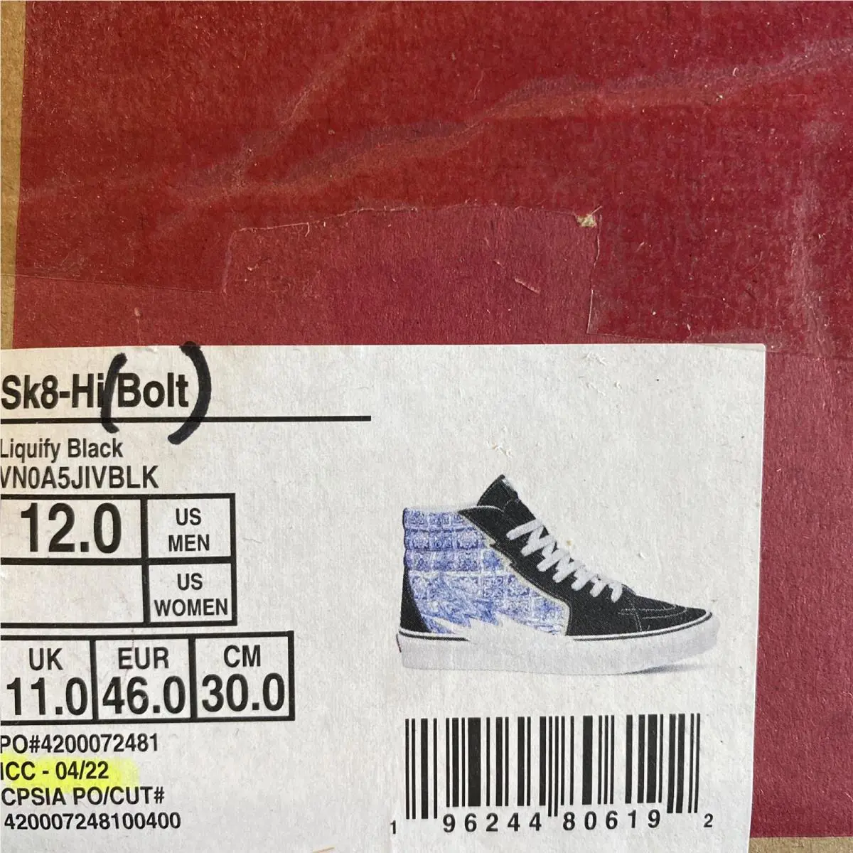 Vans shoes - VANS Sk8 Hi - Liquify Black Blue White (UPC: 0196244806192) 5