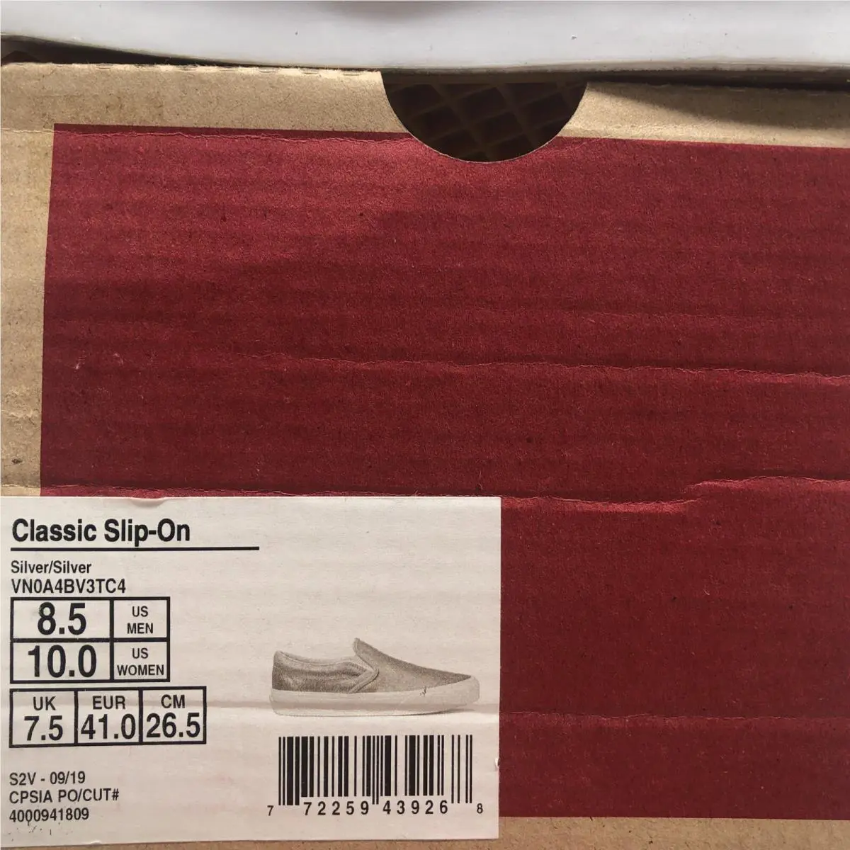 Vans shoes - VANS Classic Slip On - Classic Slip - VN0A4BV3TC4 - Silver / White (UPC: 0772259439268) 6