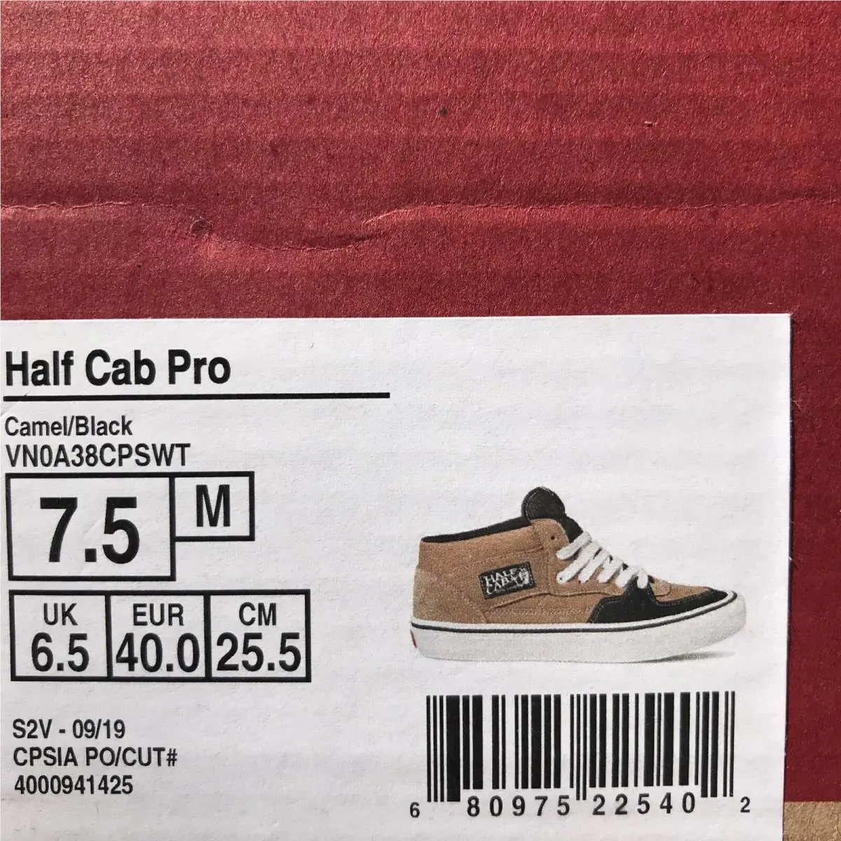 Vans shoes - VANS Half Cab - Half Cab - VN0A38CPSWT - Camel / Black / White (UPC: 0680975225402) 3