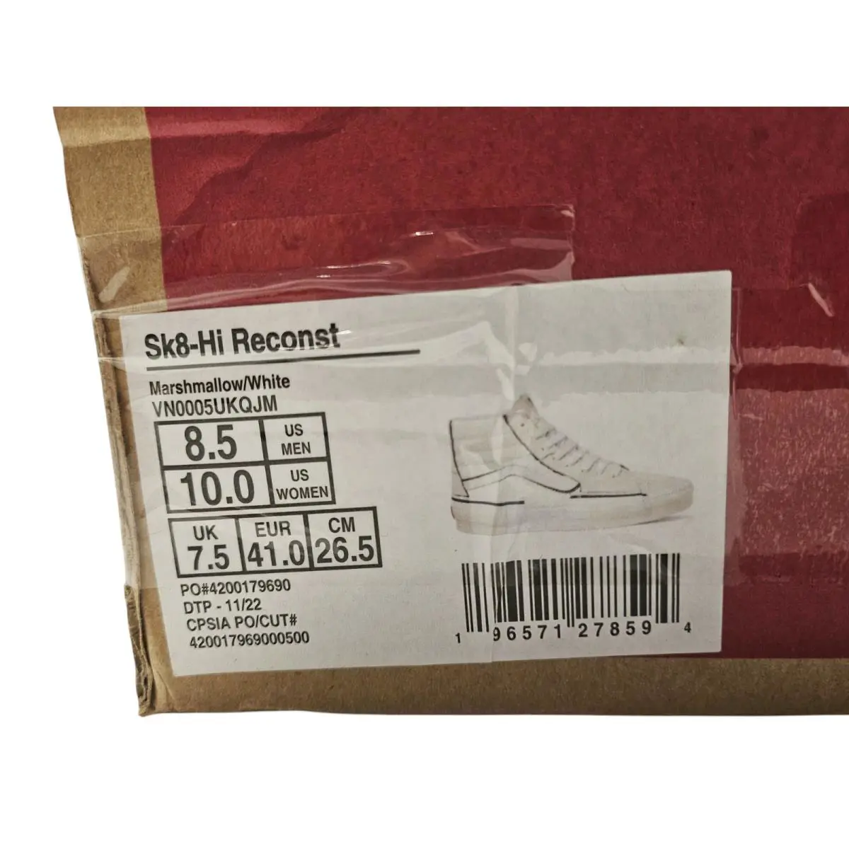 Vans shoes - VANS Sk8-Hi - VN0005UKQJM - White (UPC: 196571278594) 9
