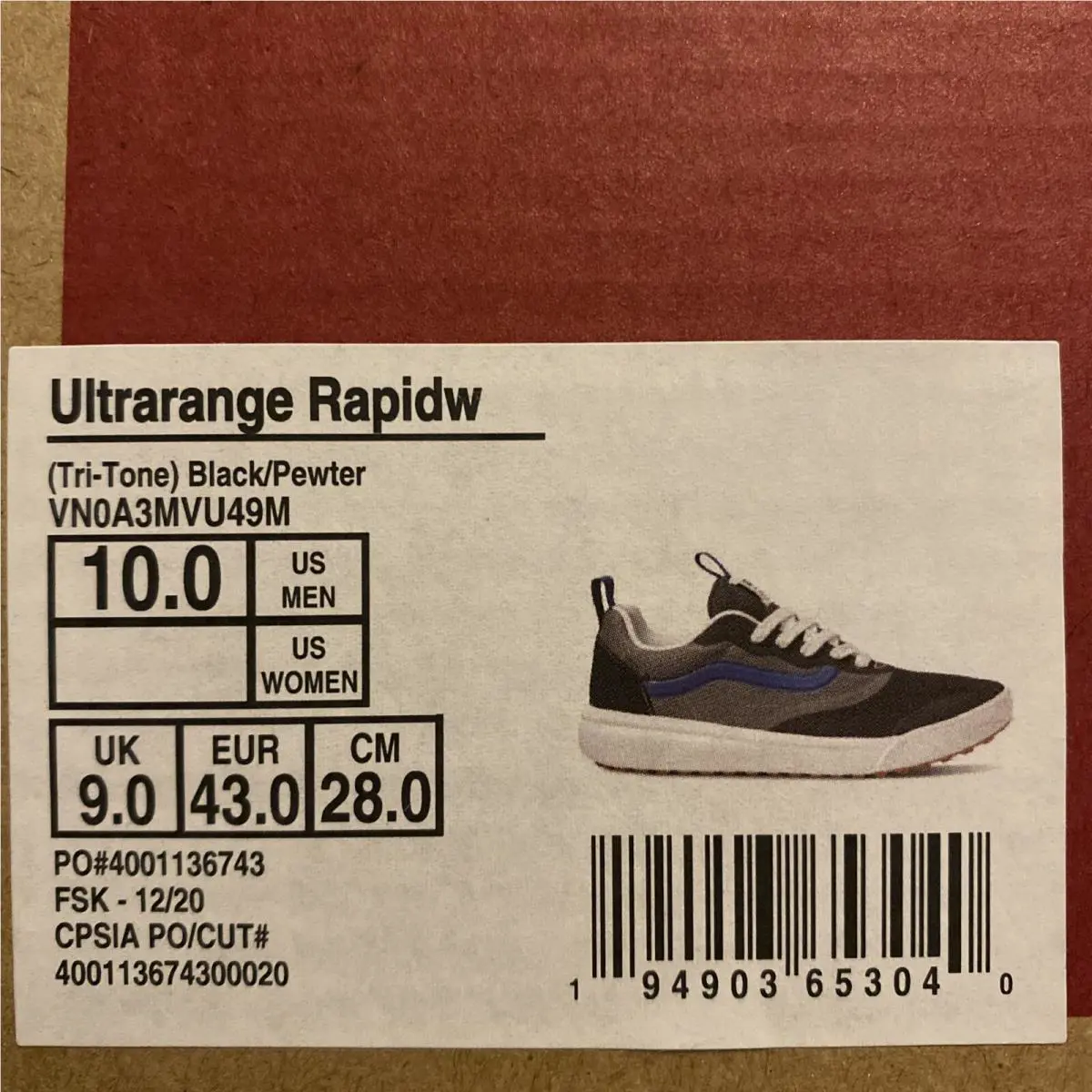 Vans shoes - Vans UltraRange - UltraRange - VN0A3MVU49M - Black White Blue Pewter Gray Grey (UPC: 0194903653040) 4