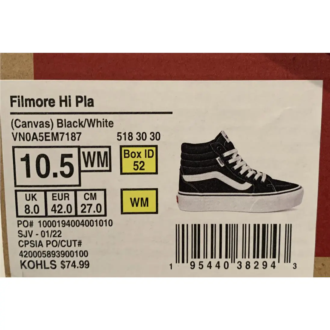 Vans shoes - Filmore High Top - Filmore High Top - 518 30 30 - Black (UPC: 0195440382943) 10