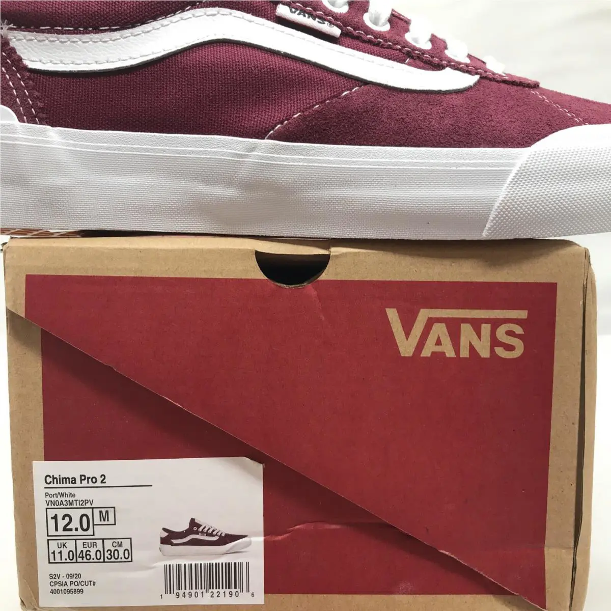 Vans shoes - VANS Chima Pro 2 - Chima Pro - VN0A3MTI2PV - Port Royale Maroon White, Manufacturer: Port Royale / White (UPC: 0194901221906) 4