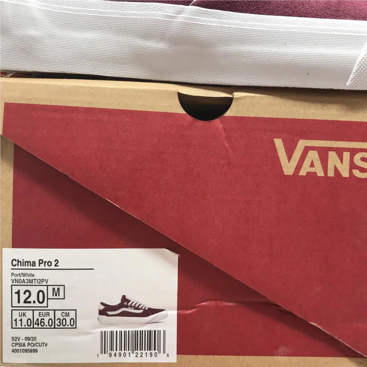 Vans shoes - VANS Chima Pro 2 - Chima Pro - VN0A3MTI2PV - Port Royale Maroon White, Manufacturer: Port Royale / White (UPC: 0194901221906) 5