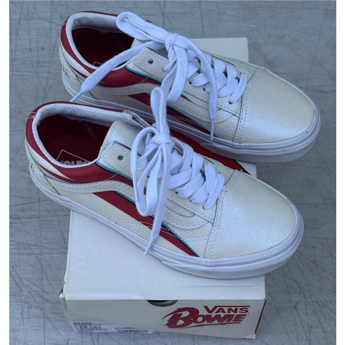 Vans Old Skool x David Bowie Aladdin Sane White 2019 Men’s Sz 4 Women’s 5.5