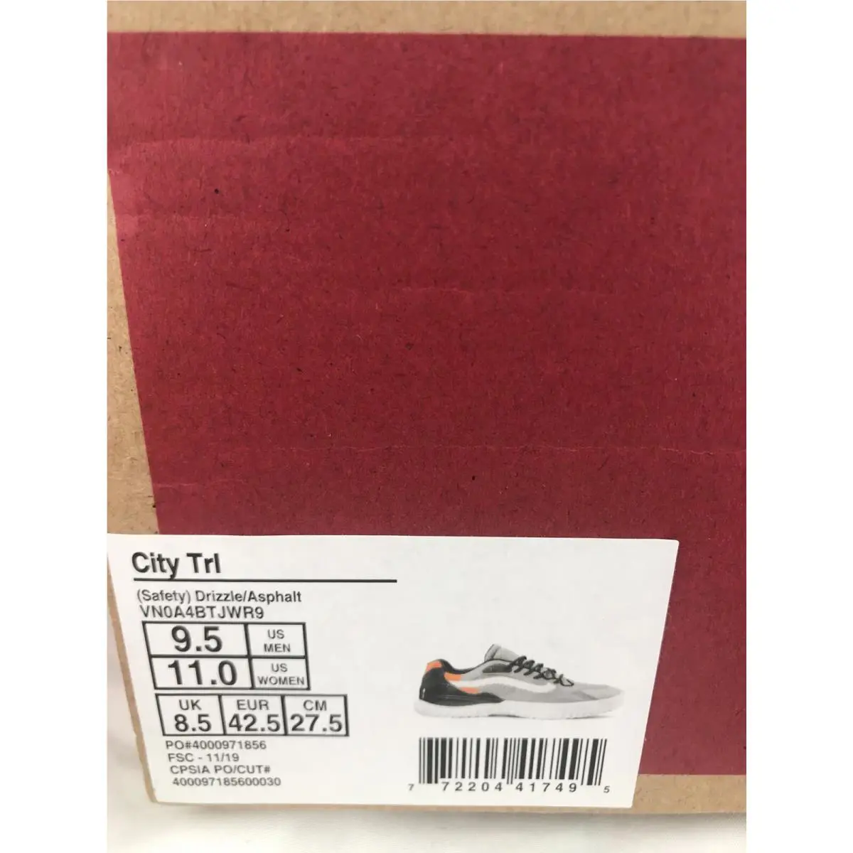 Vans shoes - City Trl - City Trl - VN0A4BTJWR9 - Gray - Grey / Orange / Off White (UPC: 0772204417495) 5