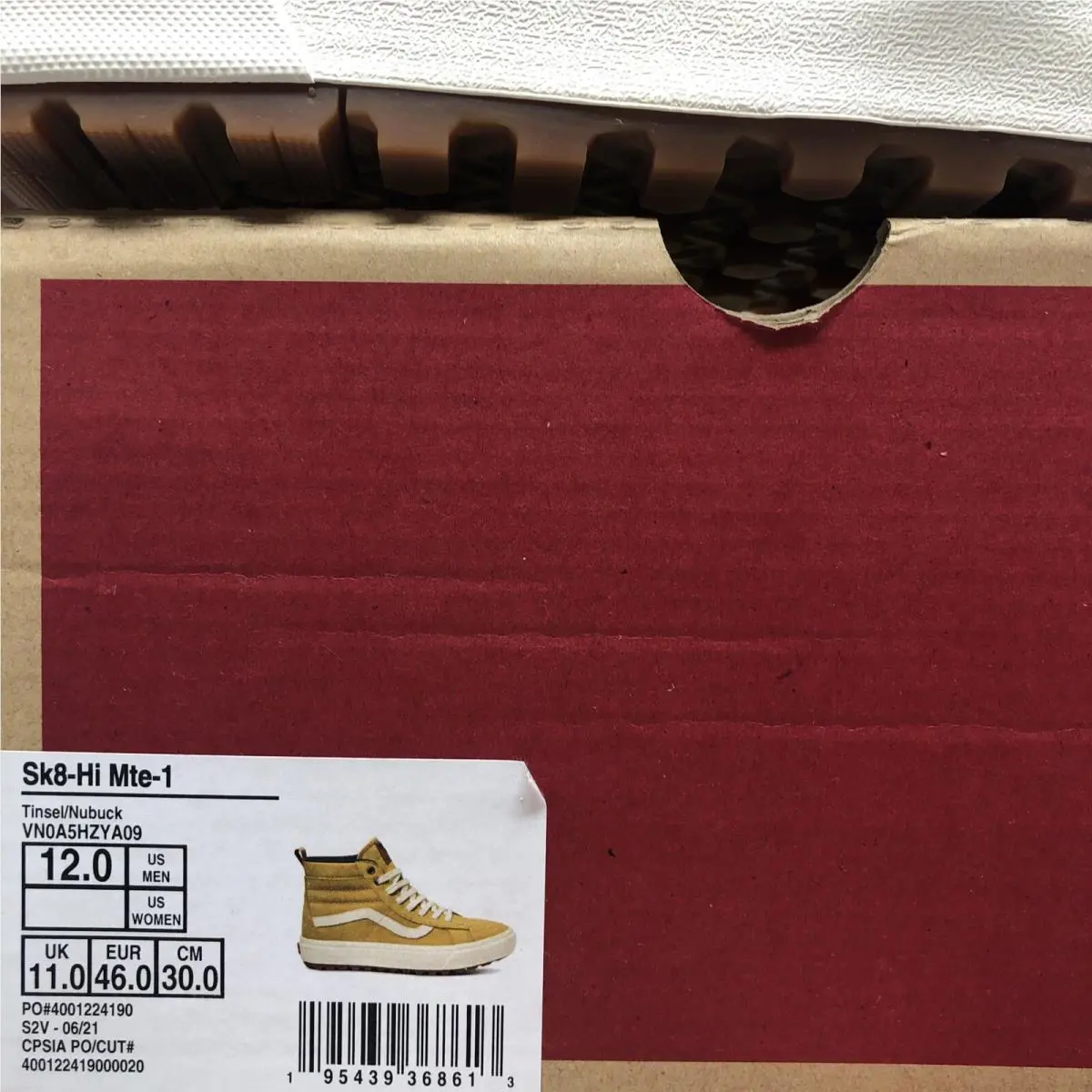Vans shoes - VANS Sk8 Hi MTE-1 - VN0A5HZYA09 - Tinsel Nubuck White Tan Gum (UPC: 0195439368613) 8