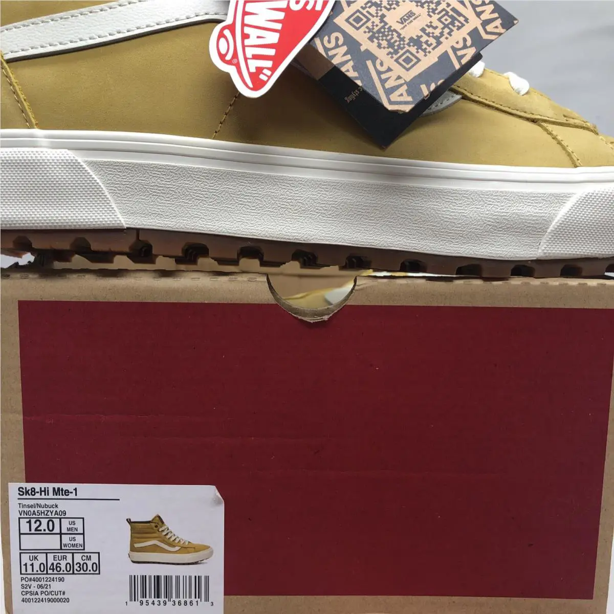 Vans shoes - VANS Sk8 Hi MTE-1 - VN0A5HZYA09 - Tinsel Nubuck White Tan Gum (UPC: 0195439368613) 7