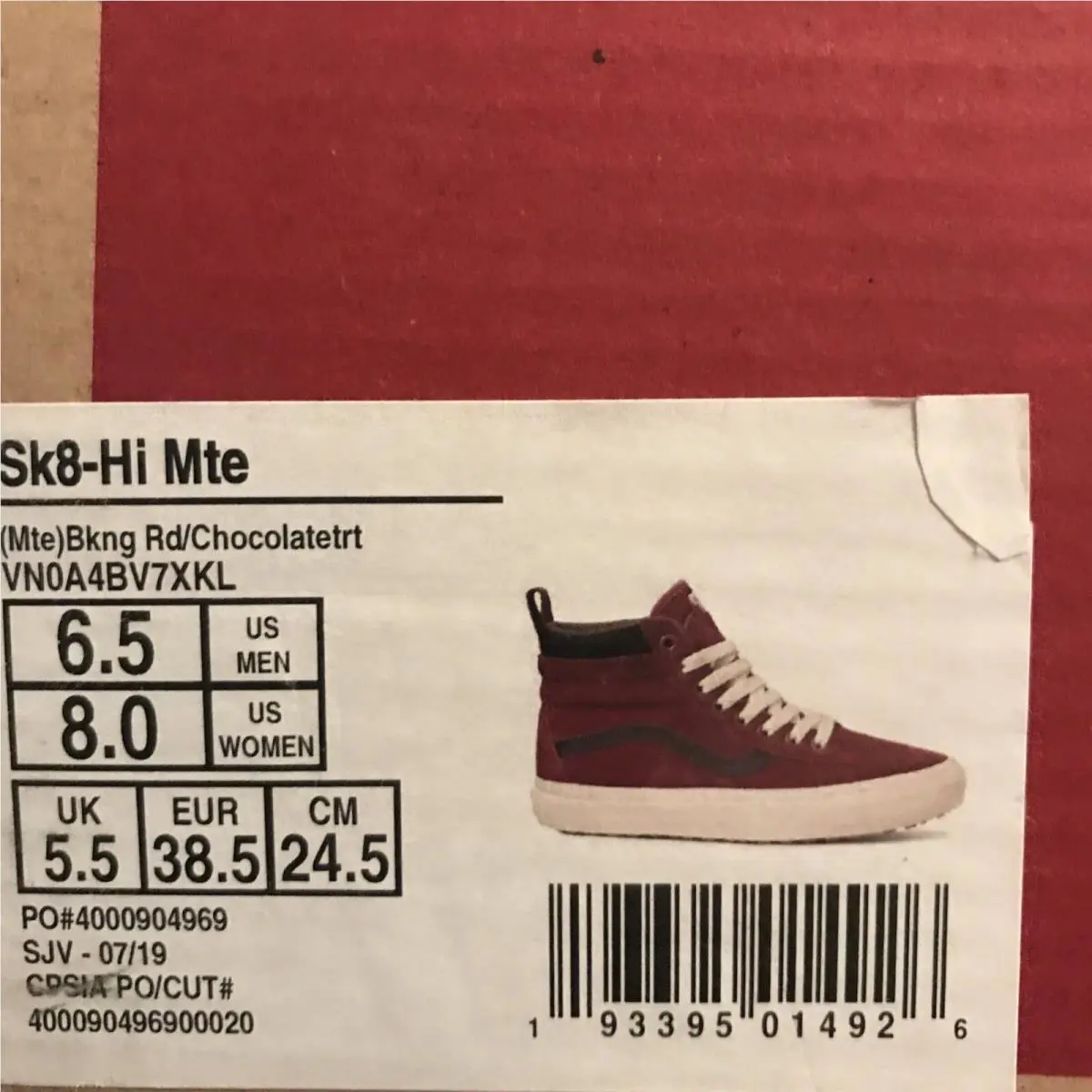 Vans shoes - SK8 HI MTE - MTE - VN0A4BV7XKL - Biking Red Chocolate Torte White (UPC: 0193395014926) 6