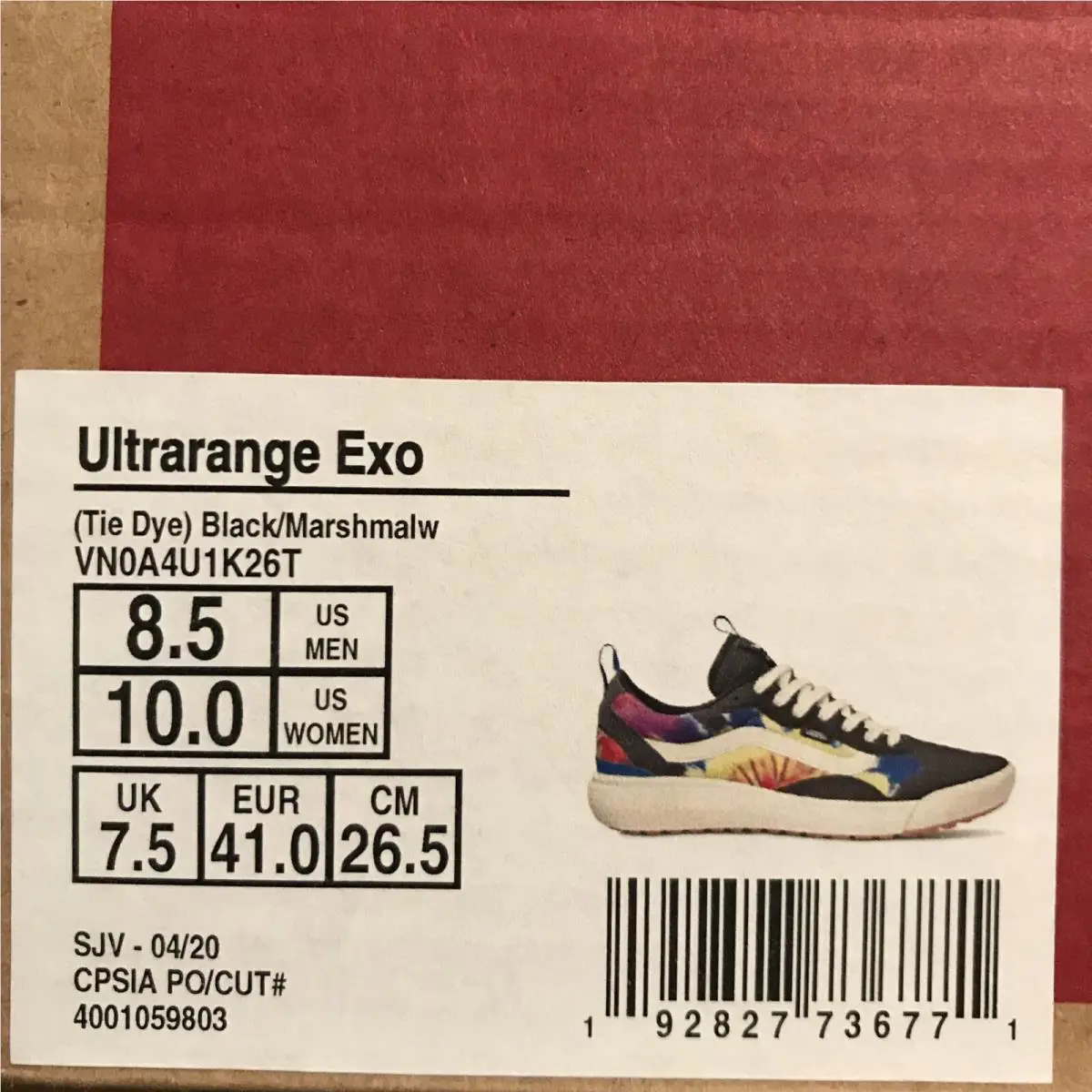 Vans shoes - VANS UltraRange Exo - UltraRange Exo - Multicolor - Tie Dye / Black / Marshmallow / White (UPC: 0192827736771) 4