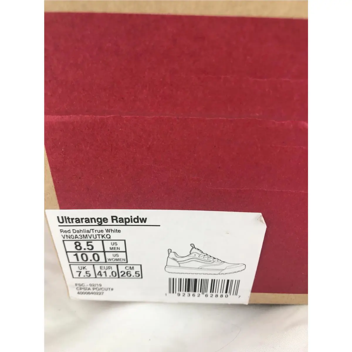 Vans shoes - VANS UltraRange - UltraRange - VN0A3MVUTKQ - White / Red / Black, Manufacturer: Red Dahlia / True White (UPC: 0192362628807) 5