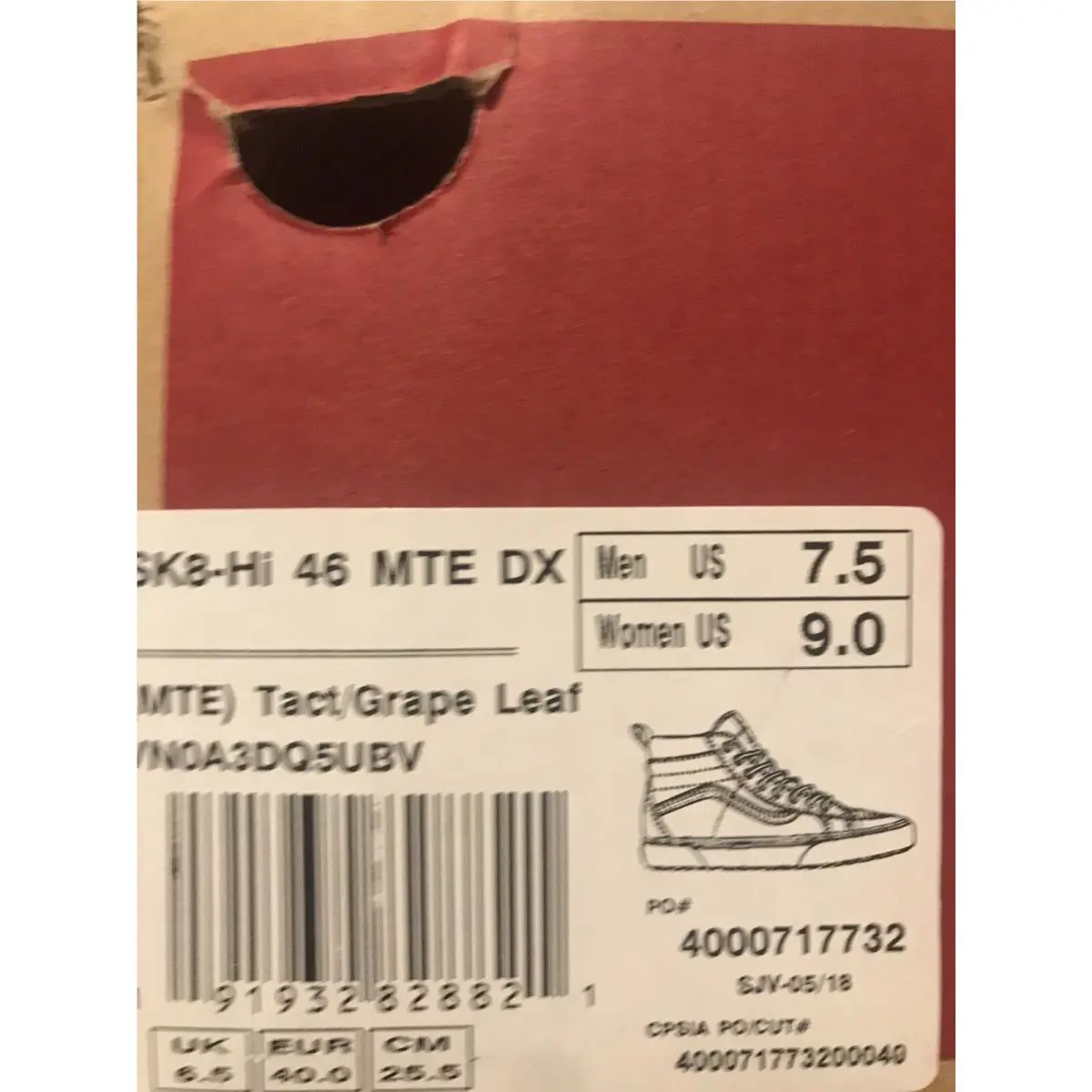 Vans shoes - VANS Sk8-Hi Mte - Mte - 0A3DQ5UBV - Green - Grape Leaf, Manufacturer: Tact / Grape Leaf (UPC: 0191932828821) 6