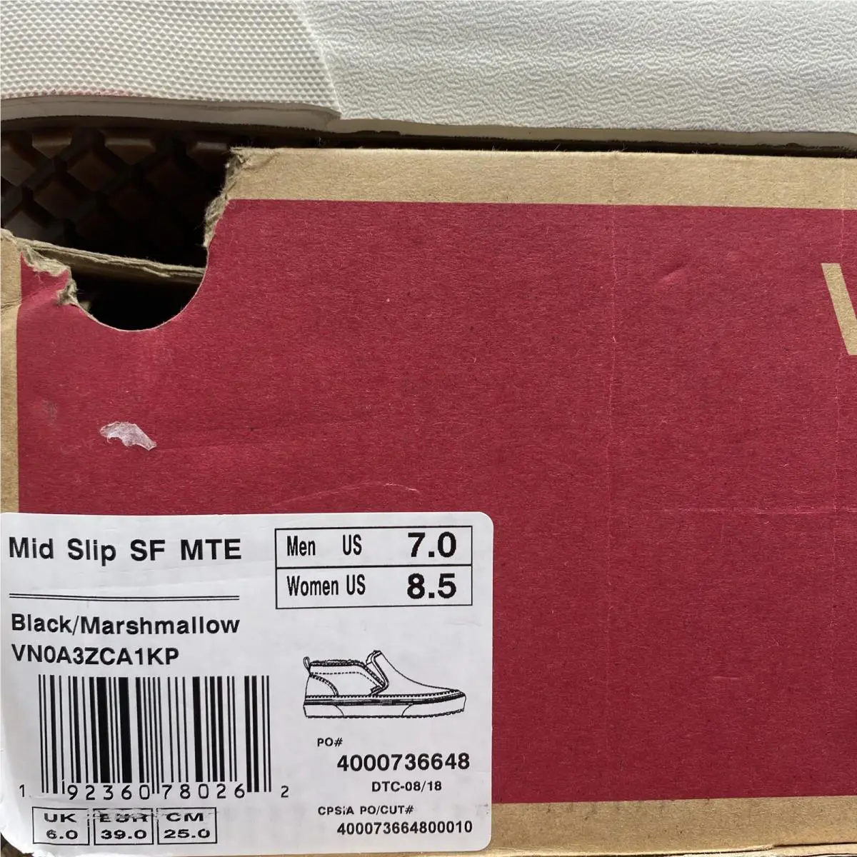 Vans shoes - Vans Mid-Slip SF MTE - MTE - VN0A3ZCA1KP - Black / White (UPC: 0192360780262) 6