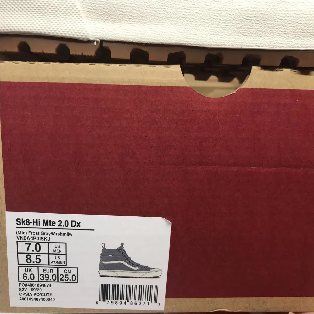Vans shoes - VANS Sk8-Hi Mte - Mte - Gray - Grey / Marshmallow - White, Manufacturer: Frost Gray / Marshmallow (UPC: 0679894862713) 5