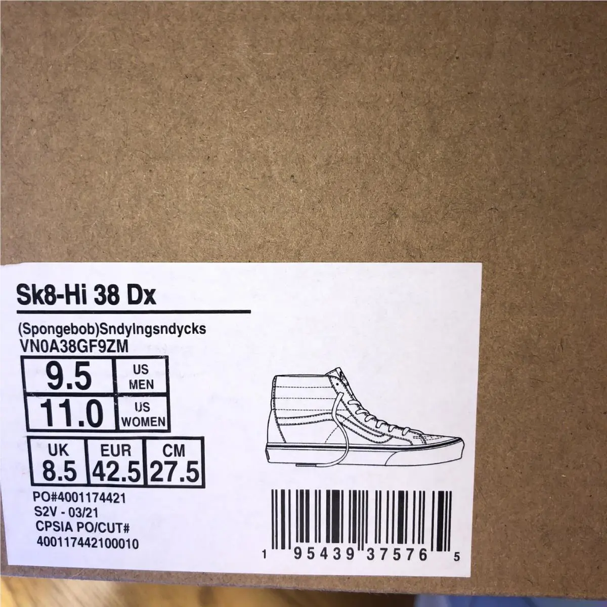 Vans shoes - Vans SpongeBob SquarePants x Sk8-Hi 38 DX - Multicolor 7