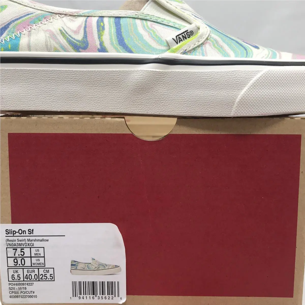 Vans shoes - VANS Slip-On Sf - VN0A3MVDXGI - White Blue Green Purple Pink Marshmallow (UPC: 0194116356226) 4