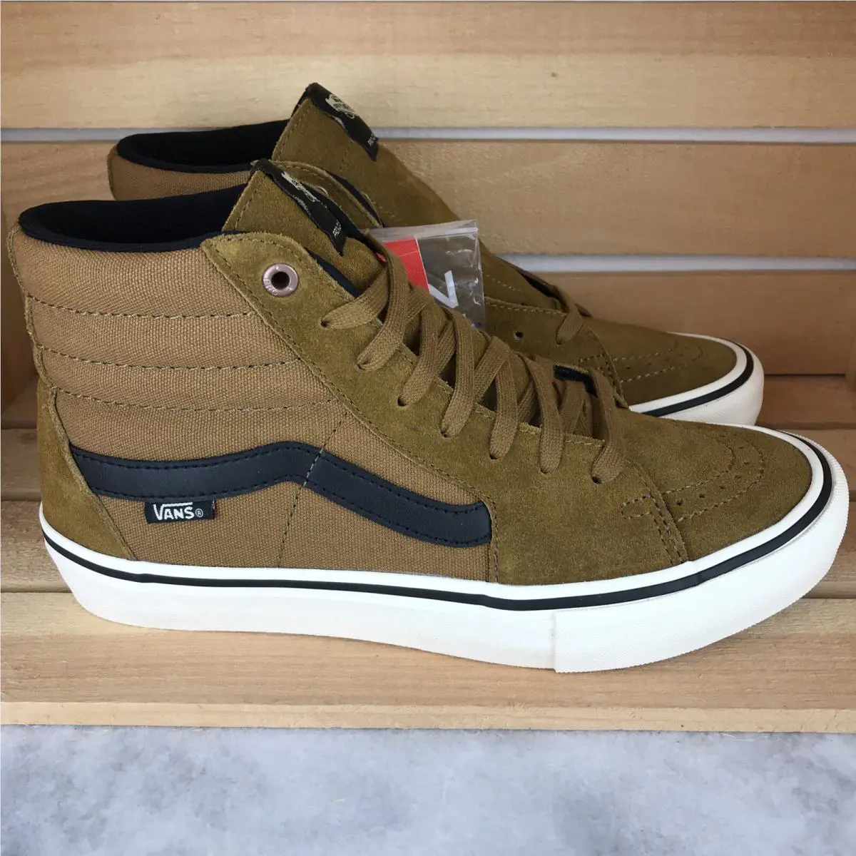 Vans Sk8 Hi Pro Mens Sz 8 / Womens 9.5 Bronze Antique White Black VN0A45JD0QJ