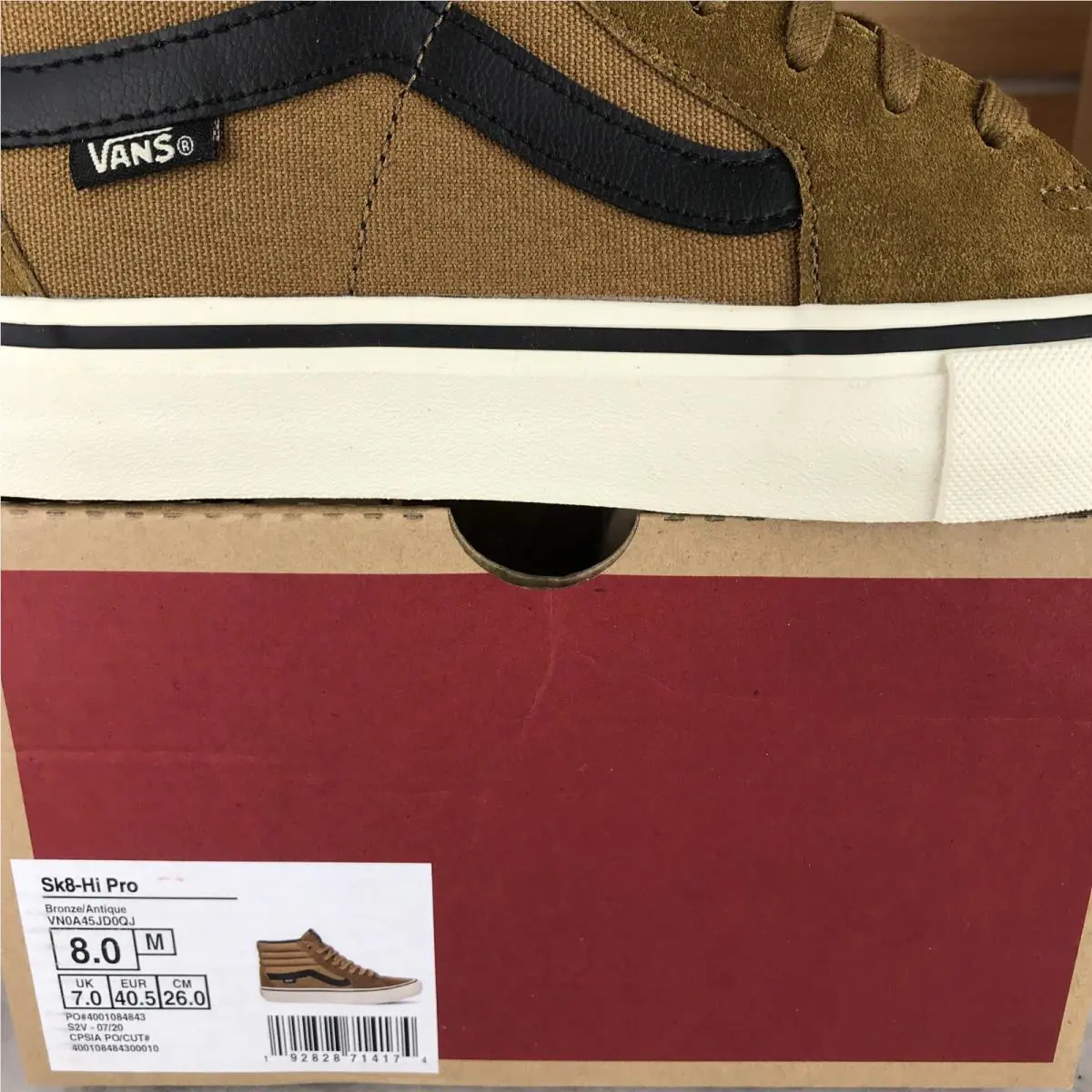 Vans shoes - VANS Sk8-Hi Pro - Pro - Bronze / Antique / White / Black, Manufacturer: Bronze / Antique (UPC: 0192828714174) 3