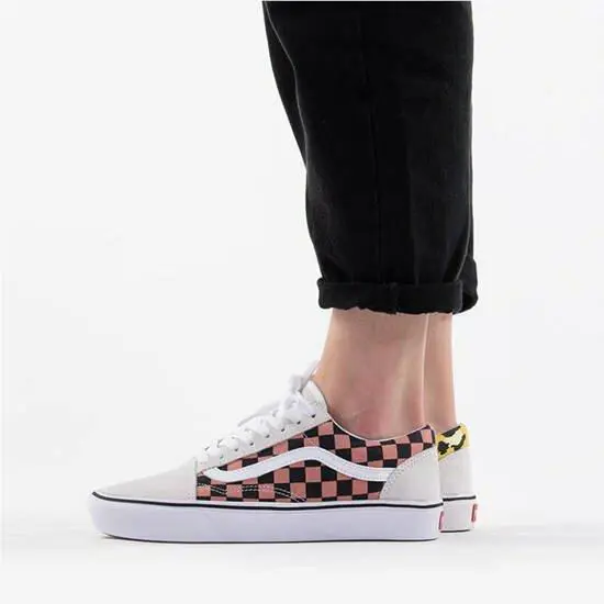 Vans shoes - CHECK LEOPARD cream / pink / black / green / yello 6