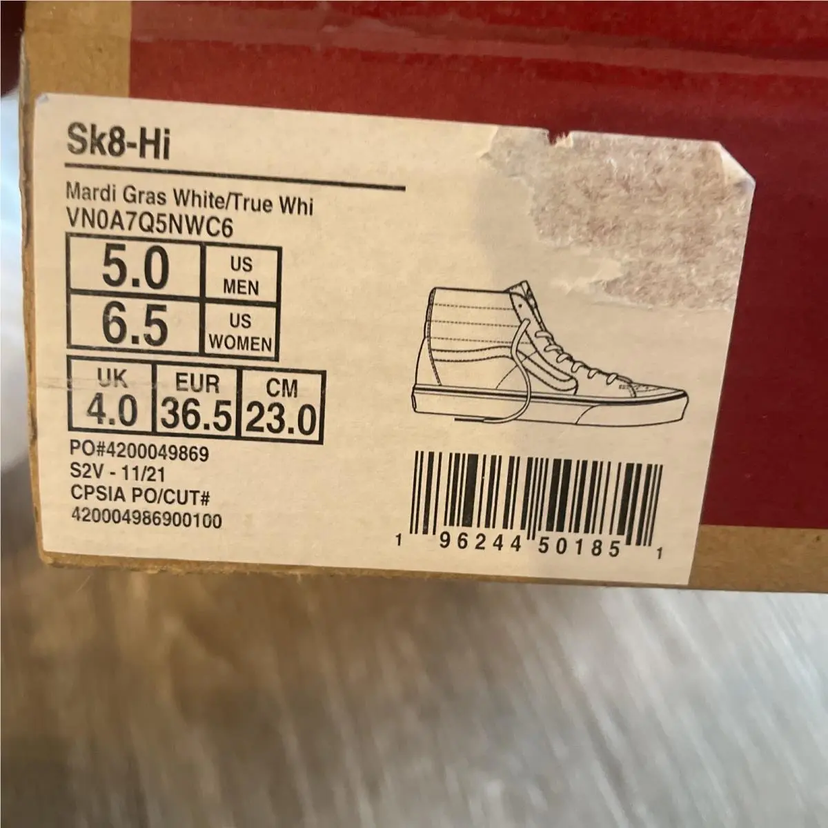Vans shoes - VANS SK8-HI MARDI GRAS - MARDI GRAS - VN0A7Q5NWC6 - White (UPC: 196244502131) 6