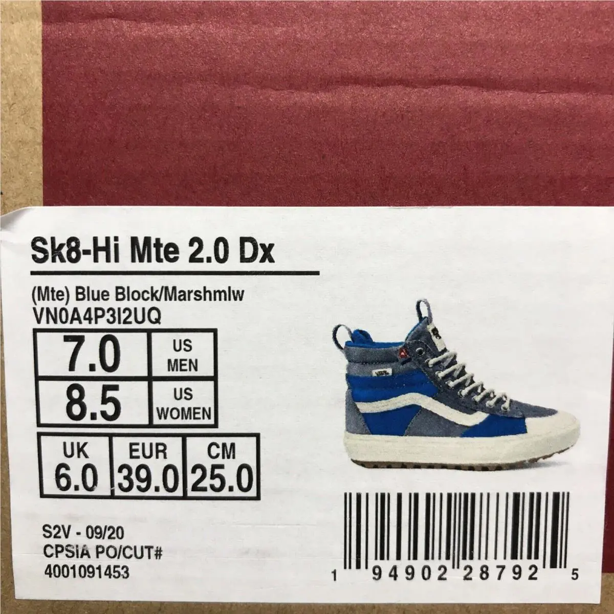 Vans shoes - VANS Sk8-Hi Mte - Mte - Blue Block / Marshmallow - White / Gray - Grey, Manufacturer: Blue Block / Marshmallow (UPC: 0194902287925) 7
