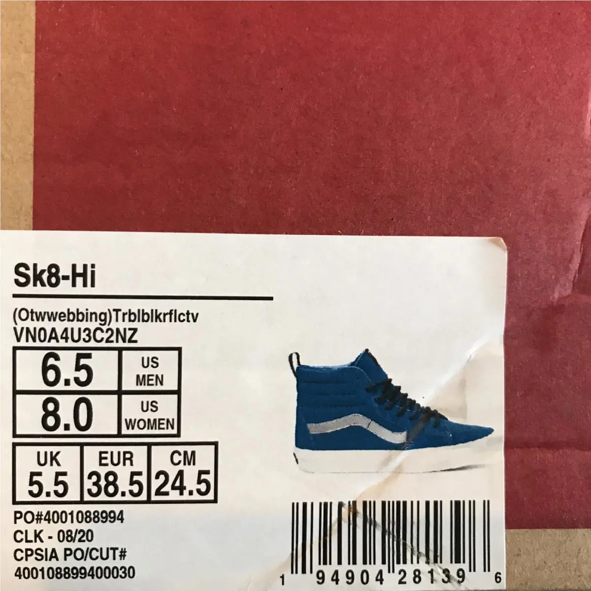 Vans shoes - VANS SK8-Hi Reissue - Reissue - Blue / White / Reflective Gray Grey Silver (UPC: 0194904281396) 4