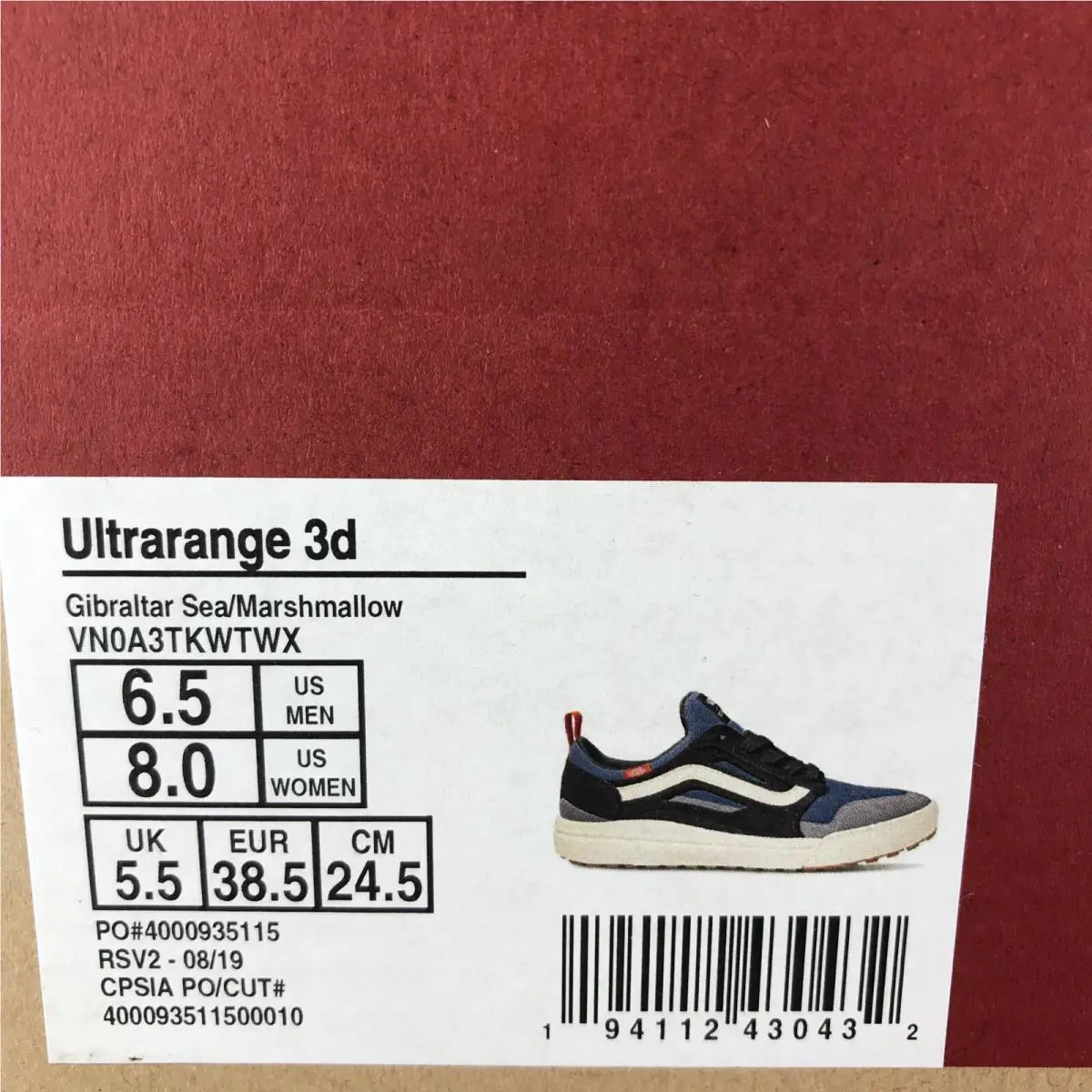 Vans shoes - VANS UltraRange - UltraRange - Gibralter Sea Marshmallow Blue Black Gray Grey, Manufacturer: Gibralter Sea / Marshmallow (UPC: 0194112430432) 5