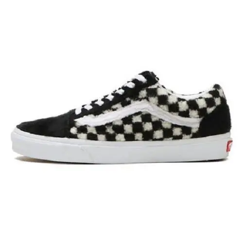 Vans shoes - Black / White Faux Fur Checkerboard 2