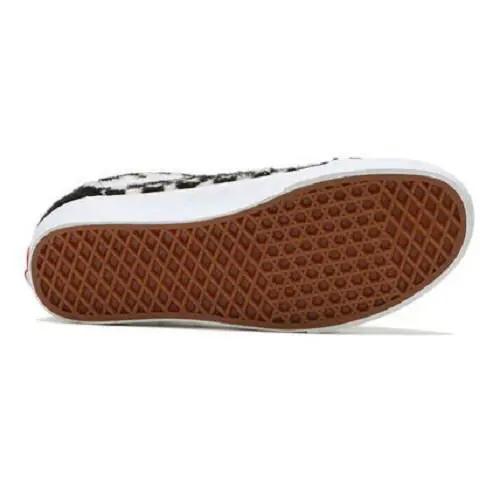 Vans shoes - Black / White Faux Fur Checkerboard 8