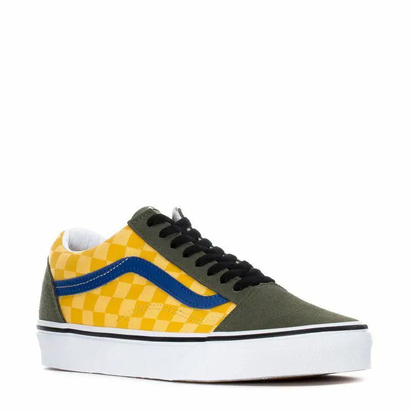 Vans Old Skool Checker Otw Rally Trainer Men Shoes Green/yellow Size 12
