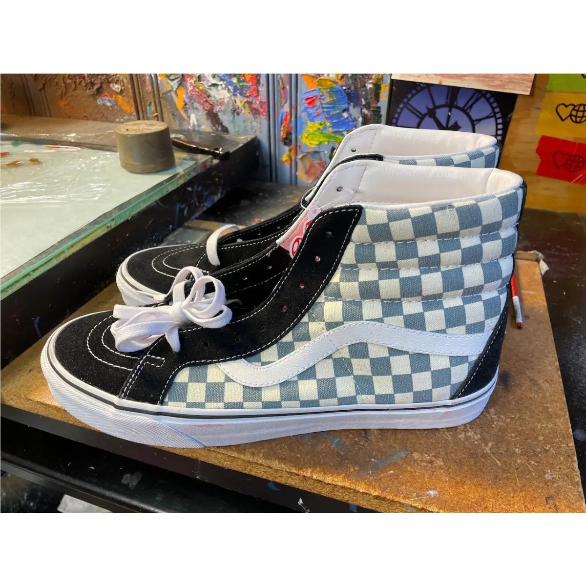 Vans Sk8-Hi Reissue Checkerboard Black Citadel Size US 13 Men VN0003CAIB7
