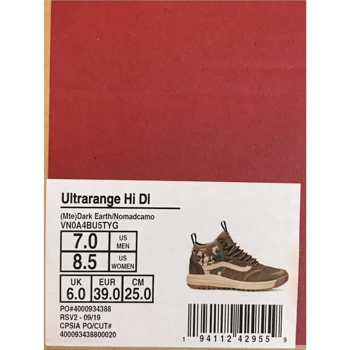 Vans shoes - VANS UltraRange - UltraRange - VN0A4BU5TYG - Dark Earth / Nomad Camo - Brown Black Green Tan, Manufacturer: Dark Earth / Nomad Camo - Brown Black Green Tan (UPC: 0194112429559) 4