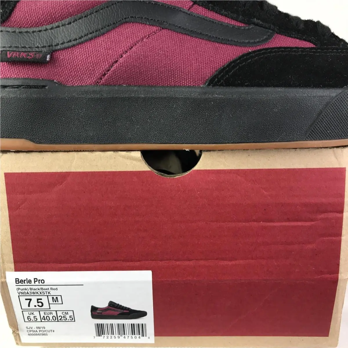 Vans shoes - VANS Berle Pro - Berle Pro - VN0A3WKXSTK - Black / Beet Red (UPC: 0772259475044) 4
