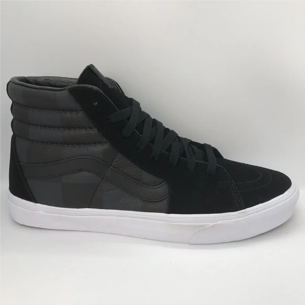 Vans Sk8-Hi Mens Size 8 Womens 9.5 Leather Suede Check Asphalt Black 0A4U3C2P9