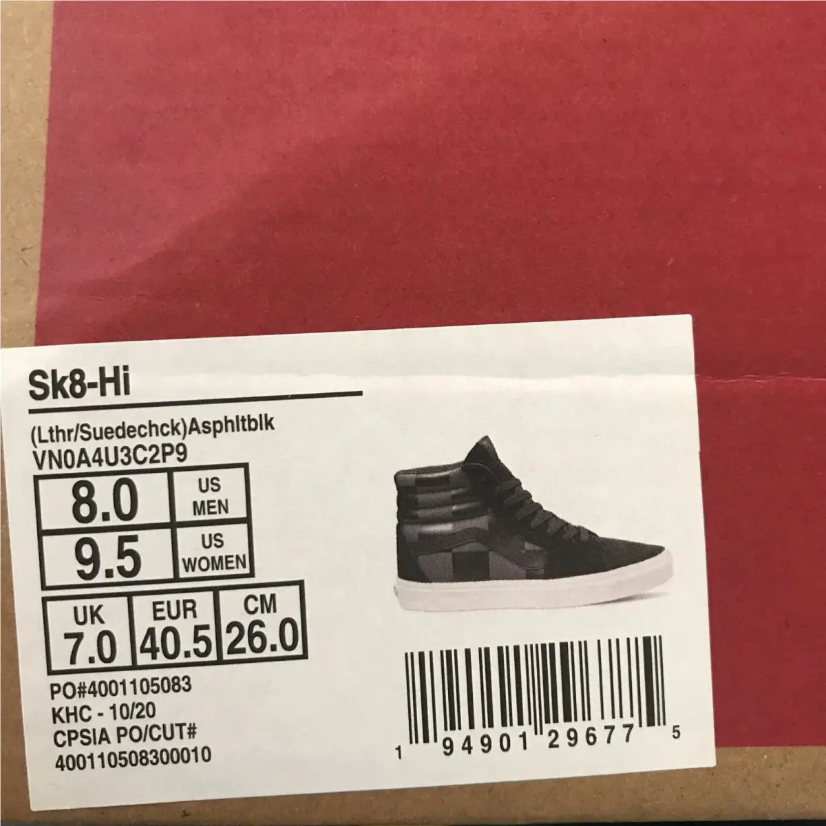Vans shoes - VANS Sk8 Hi - 0A4U3C2P9 - Black Gray Grey White (UPC: 0194901296775) 5