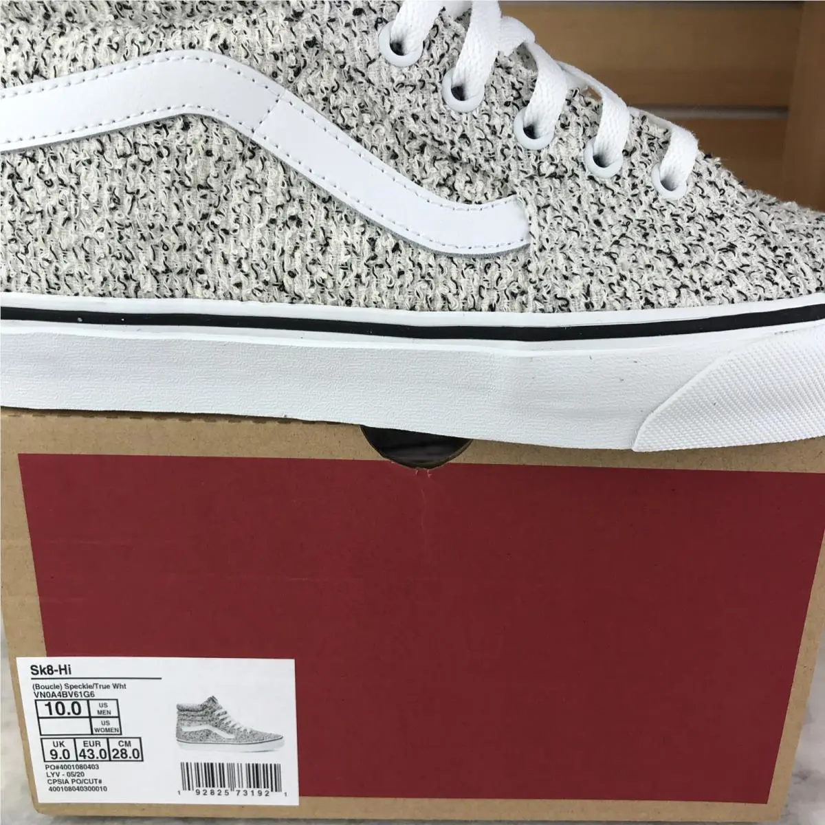 Vans shoes - Vans Sk8 Hi - VN0A4BV61G6 - White with Black (speckle), Manufacturer: Speckle / True White (UPC: 0192825731921) 4