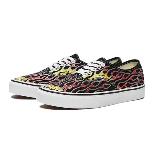Vans Classic Low Flames Unisex Men Size 8 = Women Size 9.5 Shoes Black/red - FLAMES BLACK/RED/YELLOW