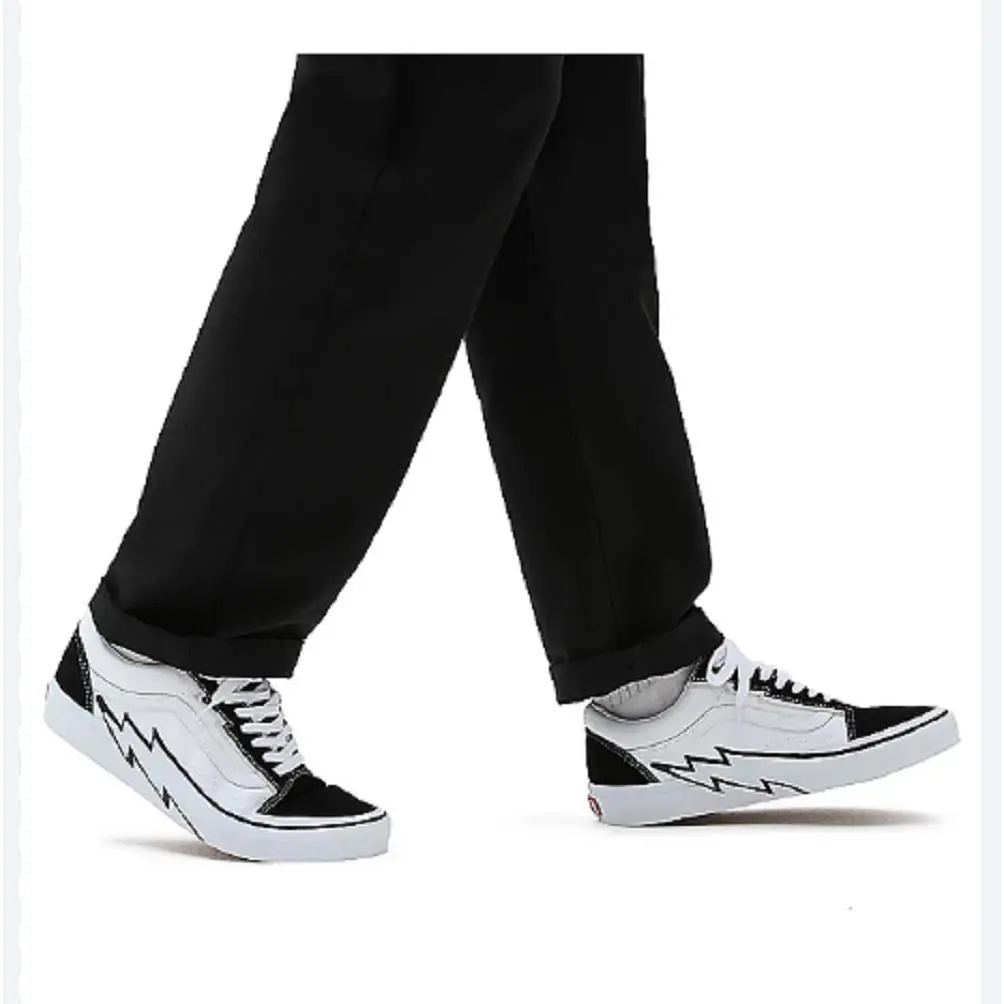Mens Vans Old Skool Bolt Sneakers US 9.5 D White/black - White/Black