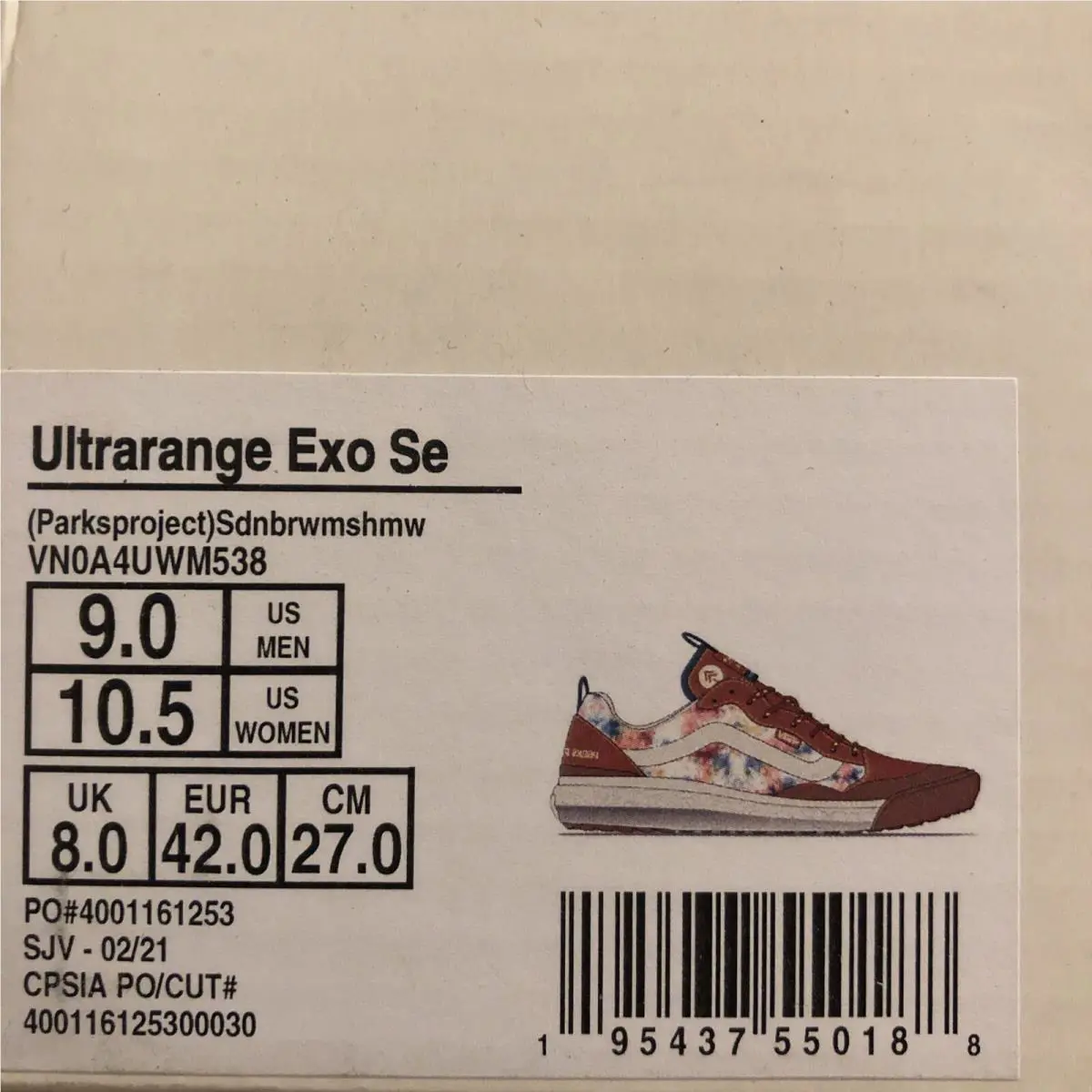 Vans shoes - VANS Ultrarange Exo - Ultrarange Exo - VN0A4UWM538 - Multicolored- Orange/ Brown / White / Blue / Green (UPC: 0195437550188) 5